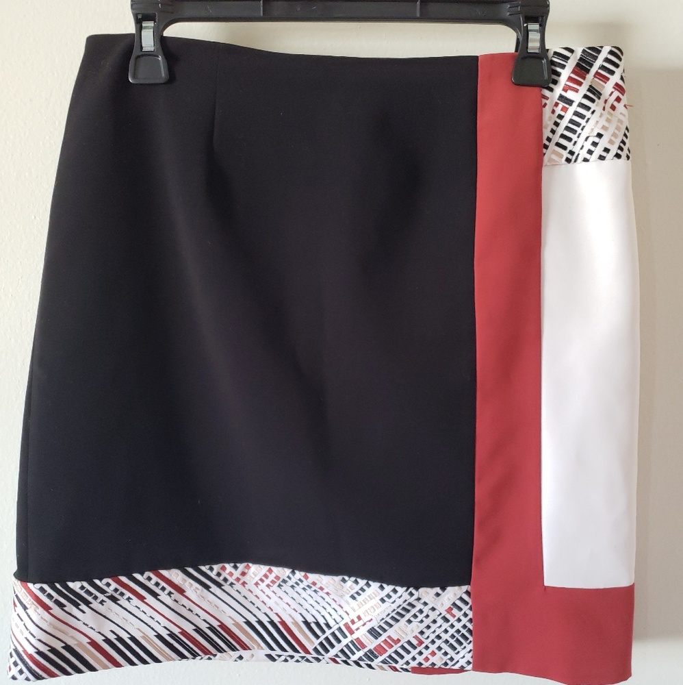 White House Black Market Color Block Skirt